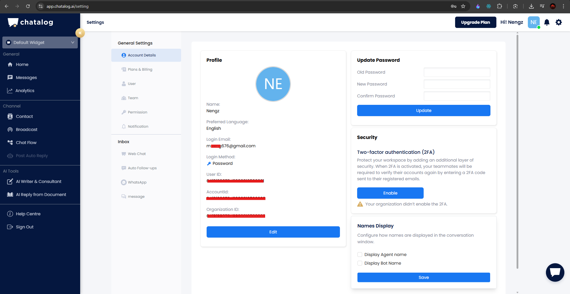Chatlog profile